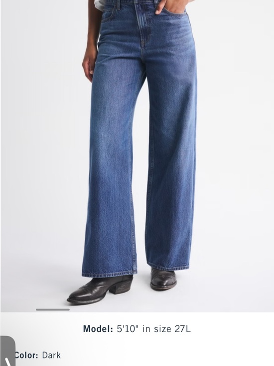 Abercrombie & Fitch Denim - Abercrombie & Fitch Dark Blue Wide-Leg Women's Jeans - curve love